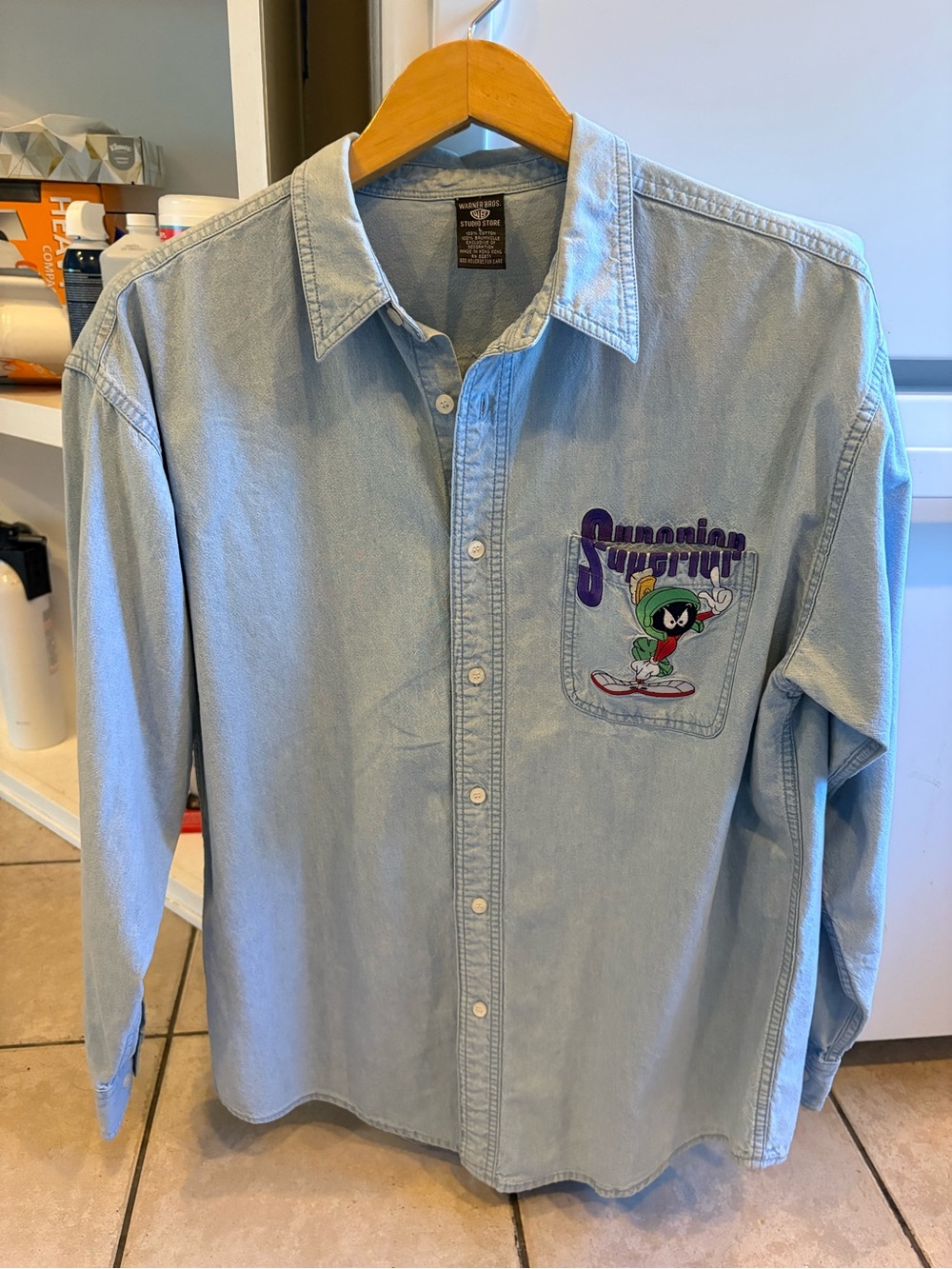 vintage Warner bros shirt men’s size L Martian looney toons